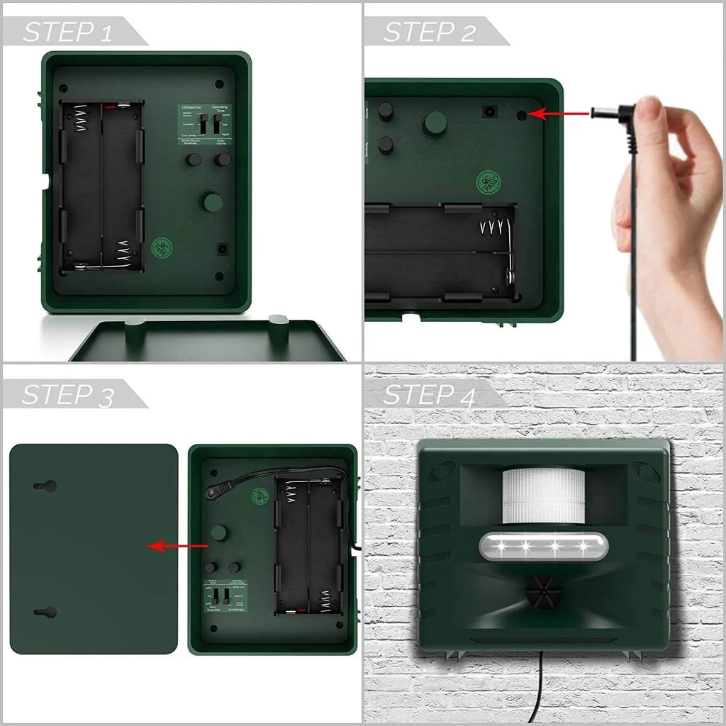 Ultrasonic Bird Repeller for Woodpeckers Outdoor Pest Control Device
