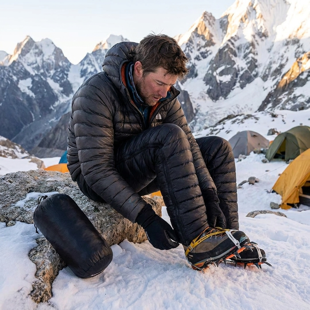 Outdoor Thermal Goose Down Pants lifestyle