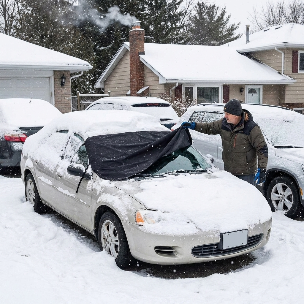 Magnetic Car Windshield Cover lifestyle