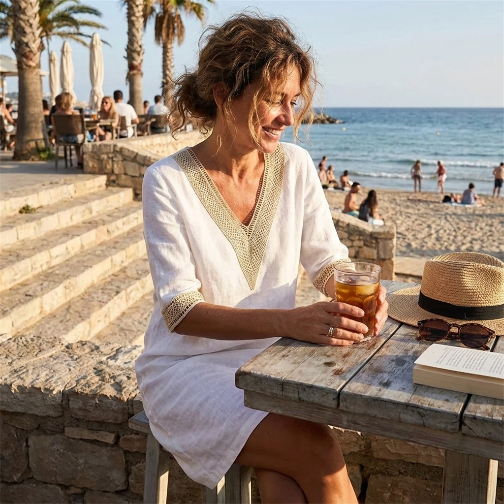 Stylish Linen Summer Dress lifestyle